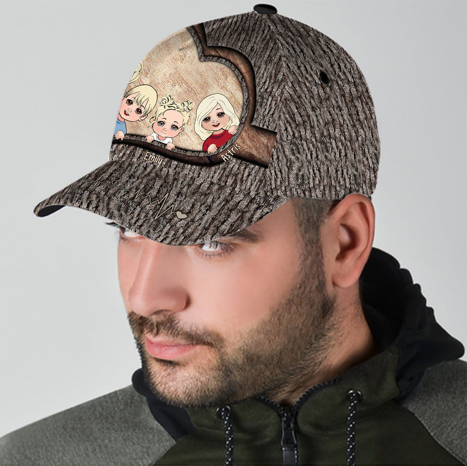 Whenever You Touch This Heart - Gift for dad, grandma, grandpa, mom, uncle, aunt, brother, sister - Personalized Classic Cap