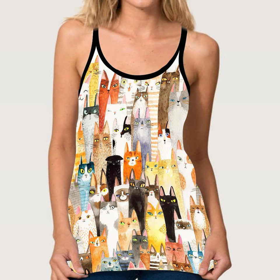 Love Cats Cross Tank Top
