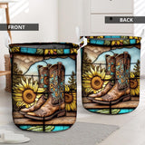 Vintage Country Boots Horses Lovers - Horse Storage Basket
