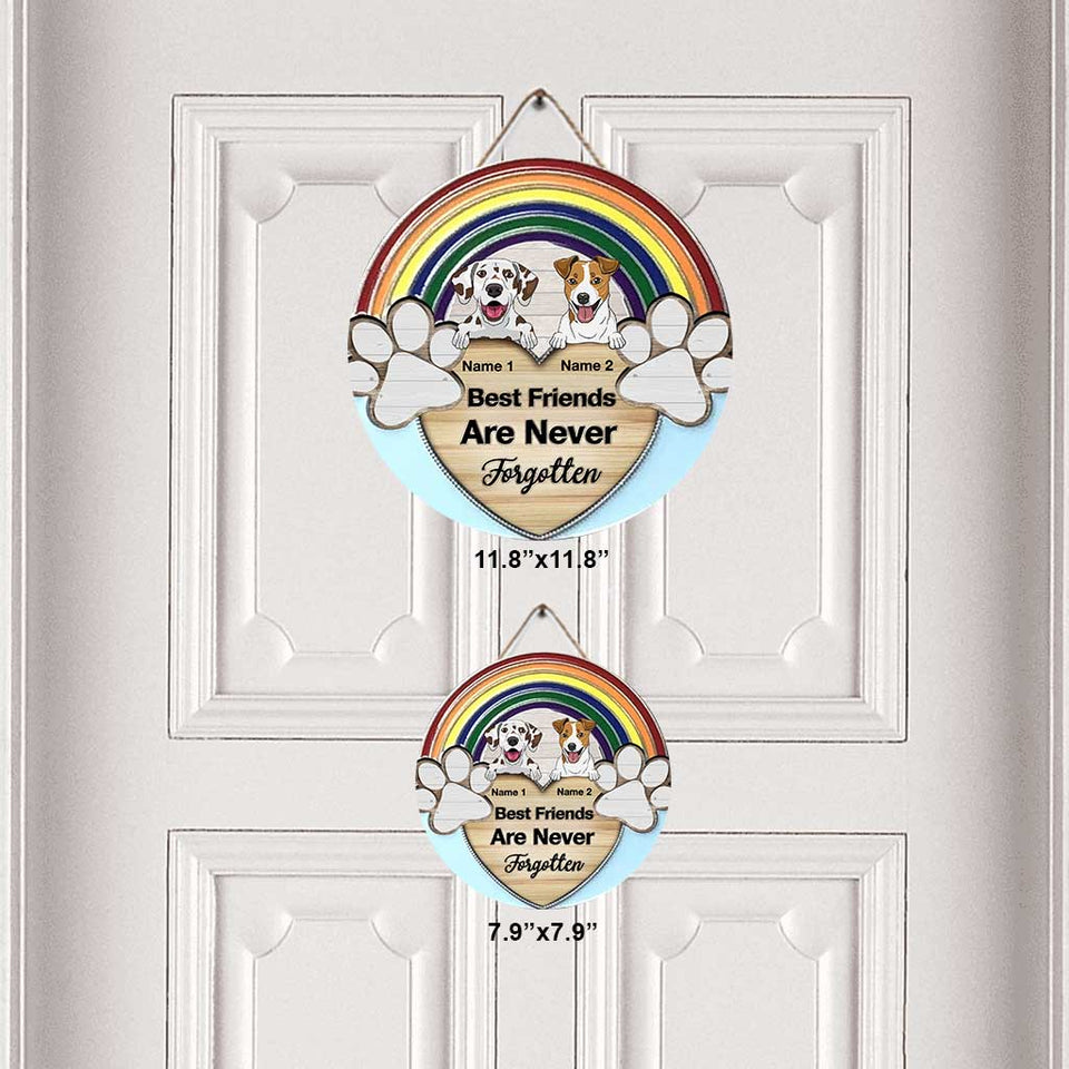 Never Forgotten - Personalized Dog Round Wood Sign