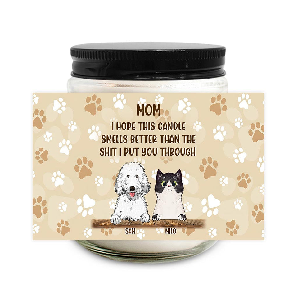 Cat Mom Cat Dad Funny Gift - Personalized Mother's Day Dog Candle