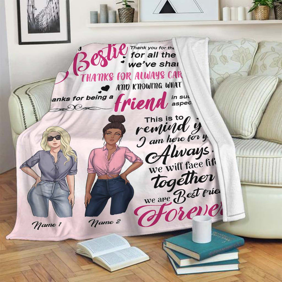 To My Bestie - Personalized Blanket