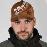 Best Dad Ever - Gift for dad, grandma, grandpa, mom, uncle, aunt - Personalized Leather Pattern Printed Classic Cap