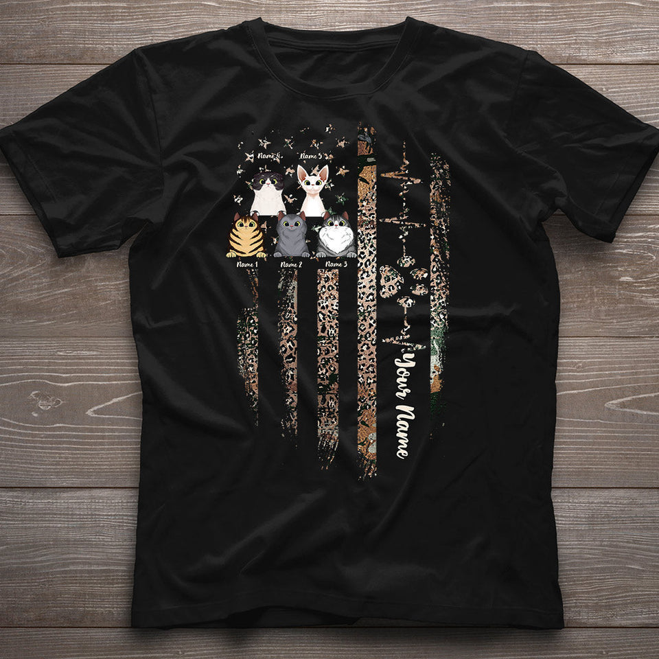 Love My Cats - Personalized Independence Day Cat T-shirt and Hoodie