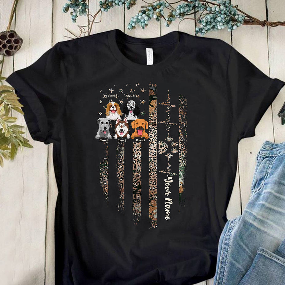 Love My Dogs - Personalized Independence Day Dog T-shirt and Hoodie