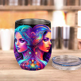 Rainbow Star Sign Galaxy - Personalized Horoscope Wine Tumbler