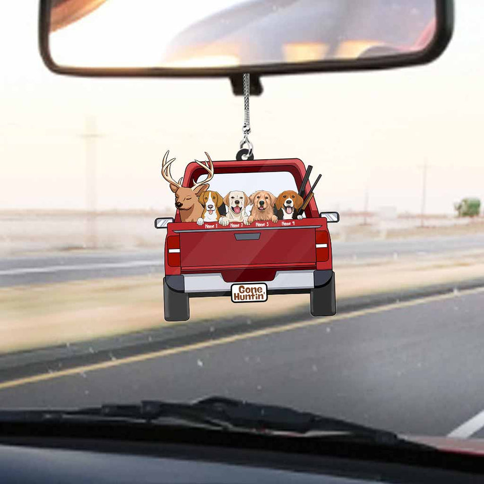 Gone Hunting With My Dogs - Personalized Transparent Car Ornament
