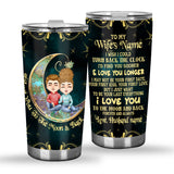 I Love You To The Moon - Personalized Couple Tumbler