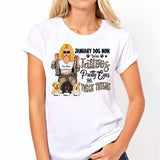 Dog Mom With Tattoos Pretty Eyes And Thick Thighs - Personalized Mother's Day Dog T-shirt and Hoodie
