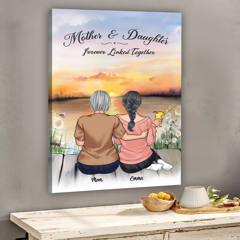 Forever Linked Together - Personalized Mother's Day Mother Canvas And Poster