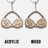 Friends Are Like Bras Also Like Knickers - Personalized Bestie Keychain (Printed On Both Sides)