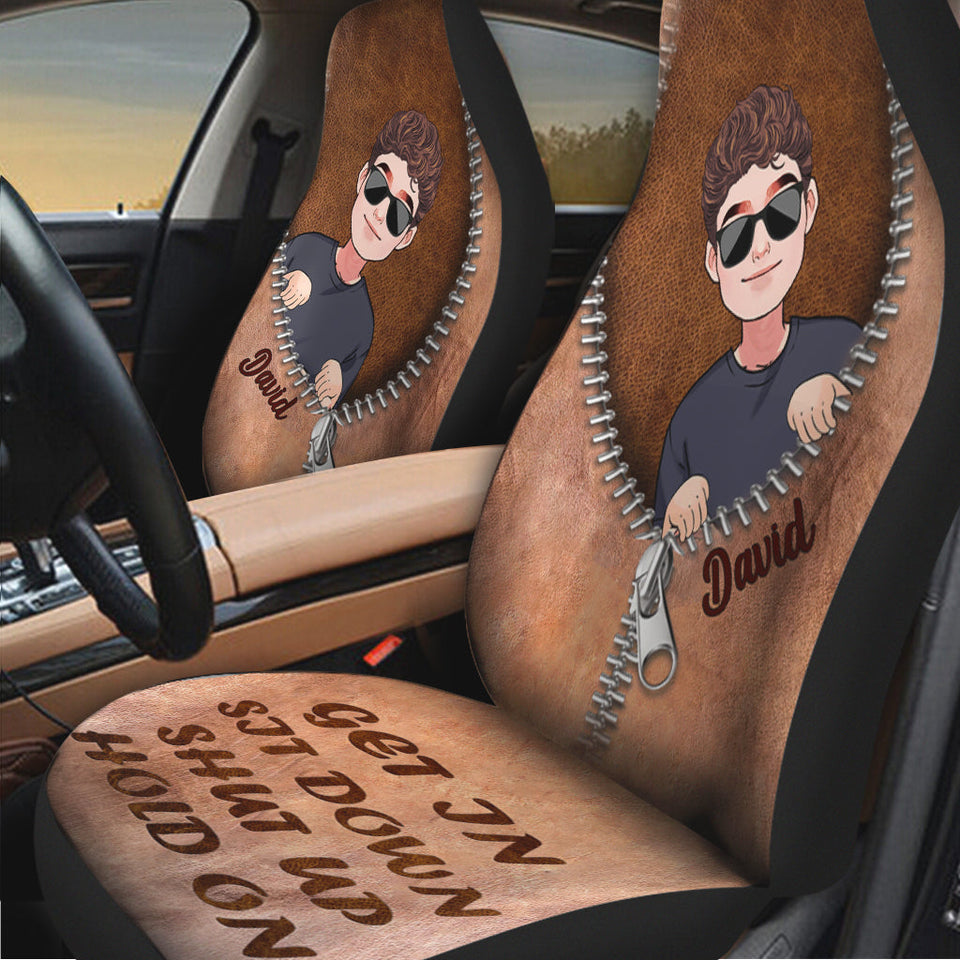 Get In Sit Down - Personalized Father Seat covers