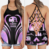 Happy Camper - Camping Cross Tank Top