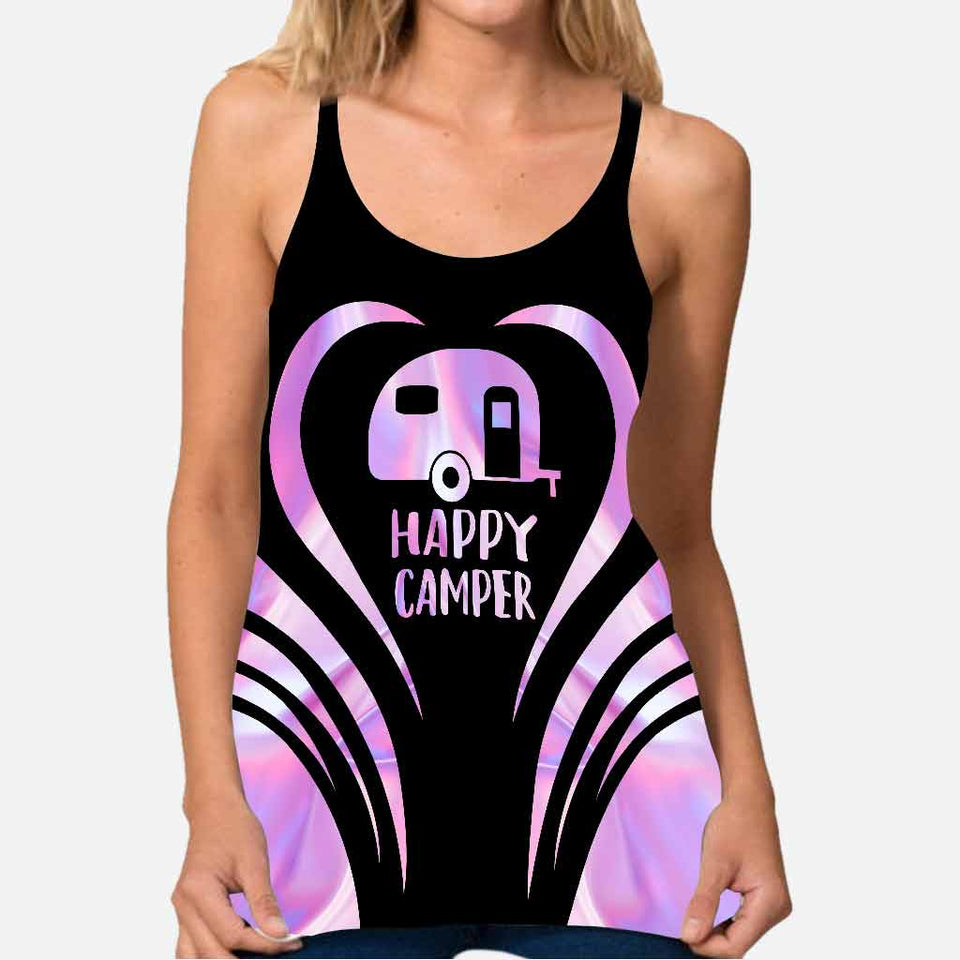 Happy Camper - Camping Cross Tank Top