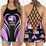 Happy Camper - Camping Cross Tank Top