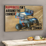 Happiness Isn't Around The Corner - Racing Canvas And Poster