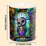 Colorful Owl - Personalized Owl Candle With Wooden Lid