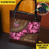 Faith Hope Love Breast Cancer Butterfly - Breast Cancer Awareness Personalized Tote Bag