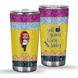 Teaching Is A Work of Heart - Personalized Teacher Tumbler With 3D Pattern Print