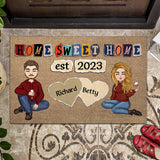 Home Sweet Home - Personalized Couple Doormat