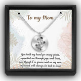 Birthday Flower - Gift for mom, wife,girlfriend, grandma - Personalized Round Pendant Necklace