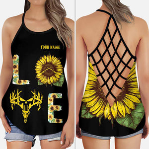 Country Girl - Personalized Hunting Cross Tank Top and Leggings