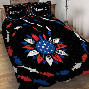 Join To The Fishes In The Deep Blue Sea - Personalized Quilt Set