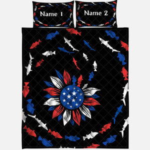 Join To The Fishes In The Deep Blue Sea - Personalized Quilt Set