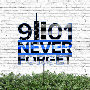 Never Forget - Police Metal Garden Art