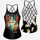 Salty Lil Beach - Personalized Sea Lover Cross Tank Top and Women Shorts