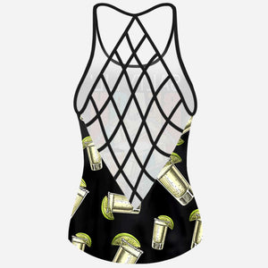 Salty Lil Beach - Personalized Sea Lover Cross Tank Top and Women Shorts
