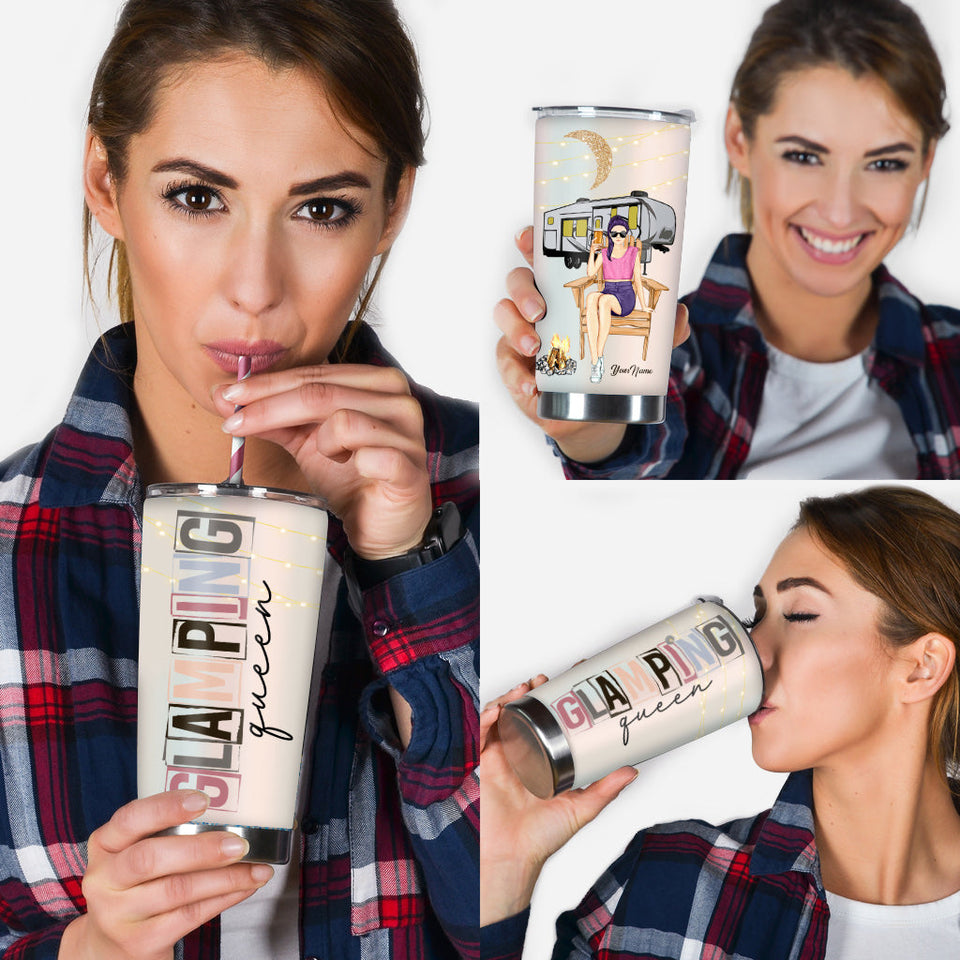 Glamping Queen - Personalized Camping Tumbler