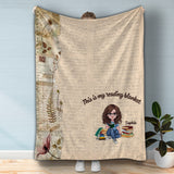 This Is My Reading Blanket - Book gift for mom, daughter, girlfriend, wife - Personalized Blanket