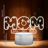 Mom’s Birth Flowers - Personalized Mother's Day Mother Shaped Plaque Light Base