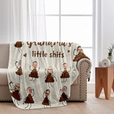 Grandma's Little Cuties - Gift for grandma, mom, dad, grandpa - Personalized Blanket