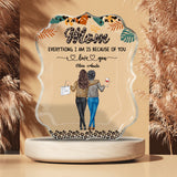 Mom Because Of You - Personalized Mother's Day Mother Custom Shaped Acrylic Plaque