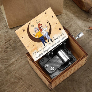 To The Moon And Back - Personalized Mother's day Mother Hand Crank Music Box