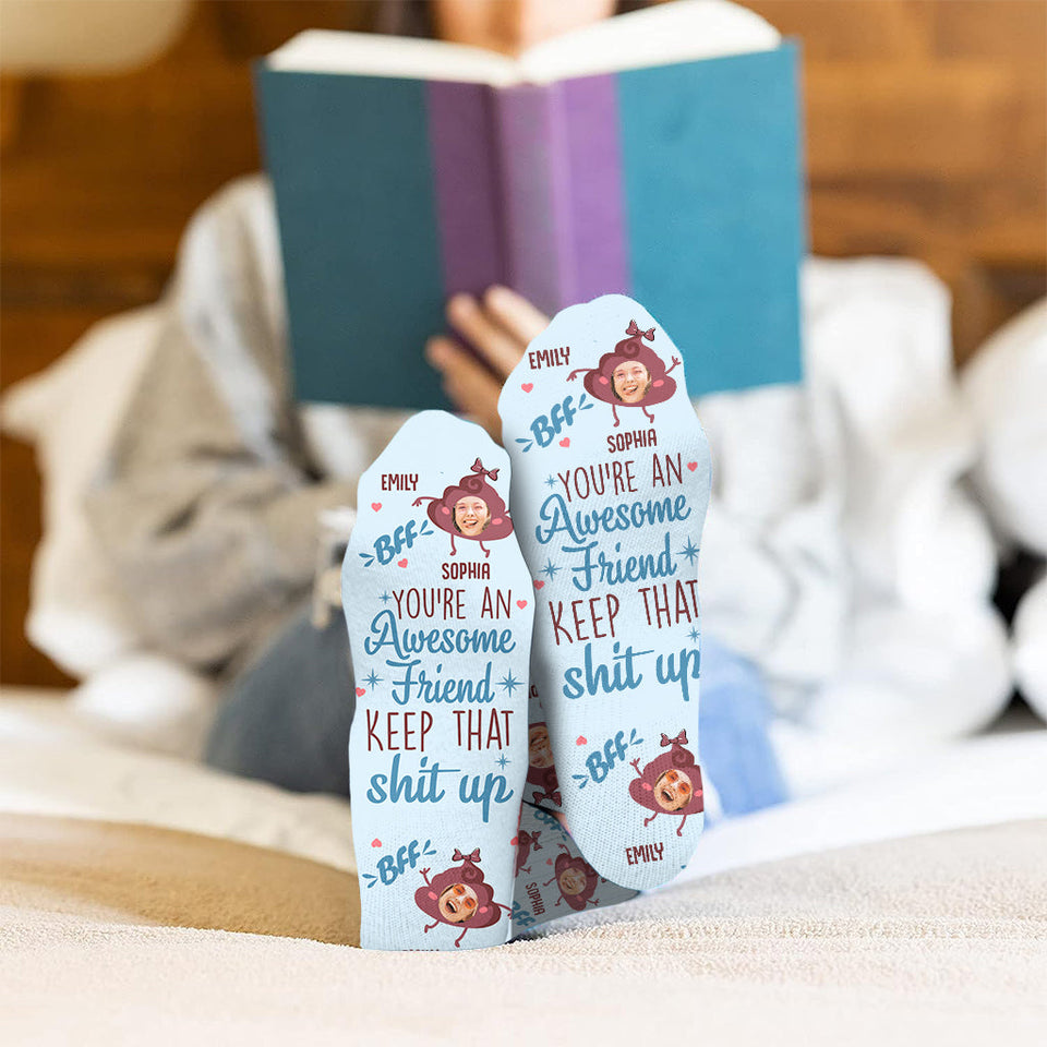 Keep That Up - Personalized Bestie Socks