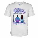 I Wear Teal And Purple - Suicide Prevention Personalized T-shirt And Hoodie