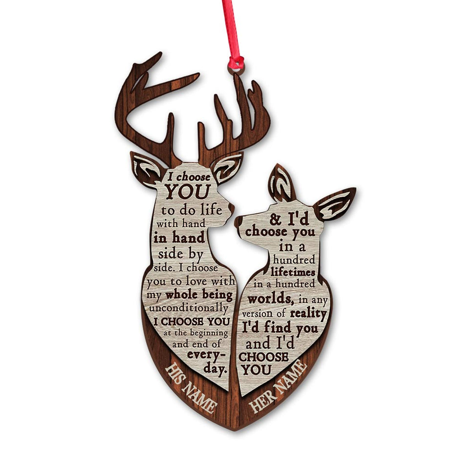 I Choose You - Personalized Christmas Hunting Ornament (Printed On Both Sides)