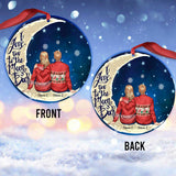 I Love You To The Moon And Back - Personalized Christmas Couple Ornament (Printed On Both Sides)