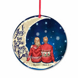 I Love You To The Moon And Back - Personalized Christmas Couple Ornament (Printed On Both Sides)