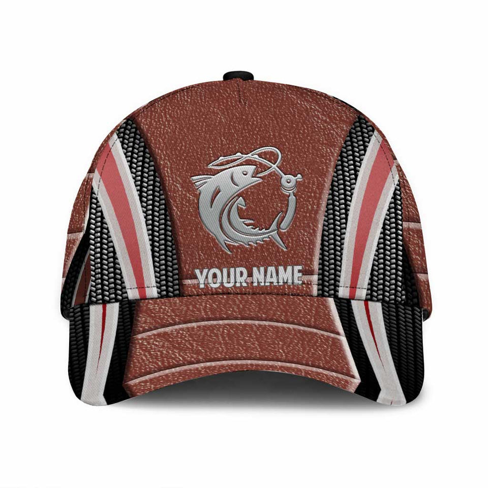 Love Fishing - Personalized Classic Cap With Metal Pattern Print