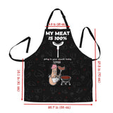 My Meat Is 100% Going In Your Mouth Today - Personalized Couple Apron