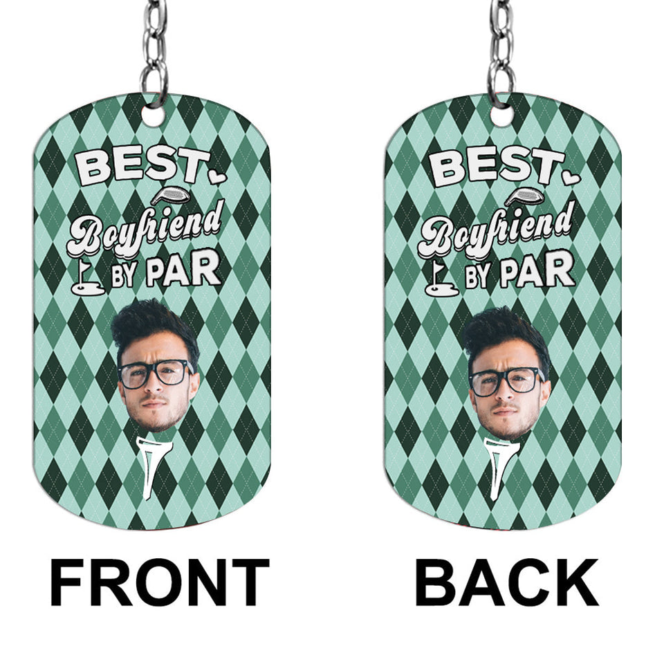 Best Dad By Par - Golf gift for dad, him, boyfriend, husband, grandpa - Personalized Stainless Steel Keychain