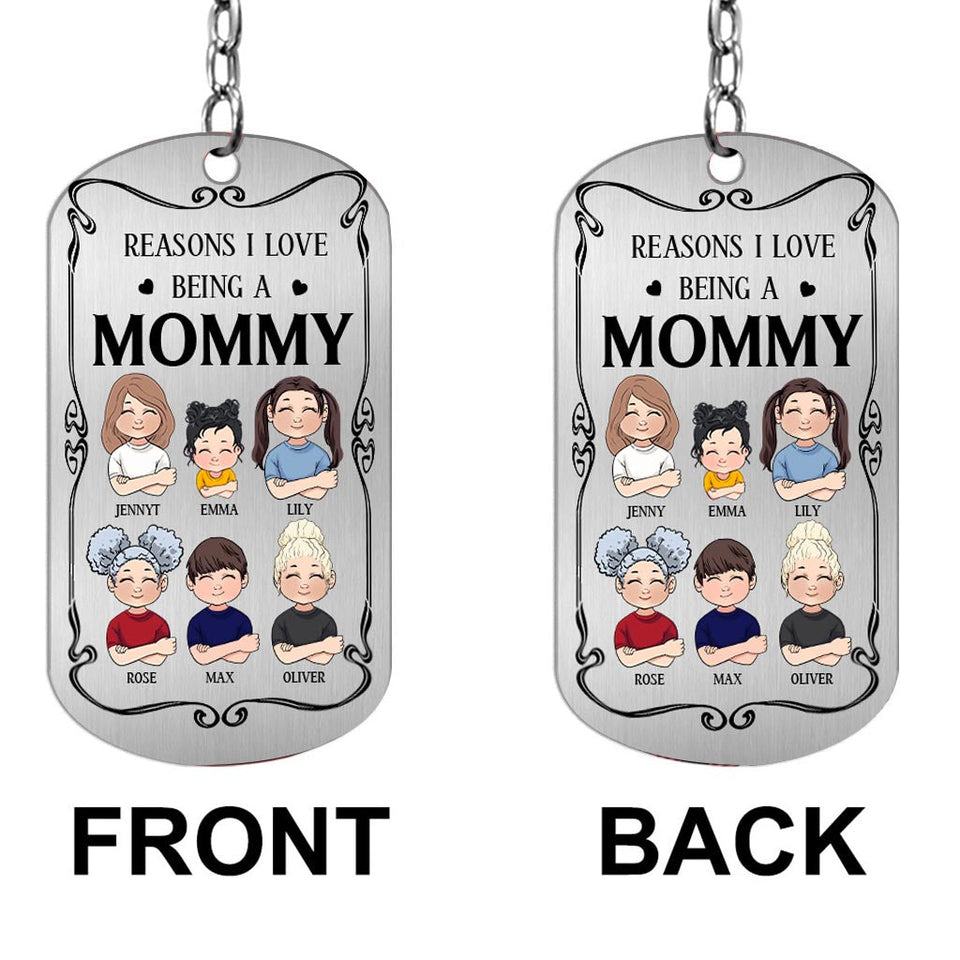 Resons I Love Being A Poppy - Gift for grandpa, grandma, mom, dad, uncle, aunt, brother, sister - Personalized Stainless Steel Keychain