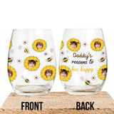 Nana's Reasons - Gift for grandma, mom, grandpa, dad - Personalized All Over Wine Glass