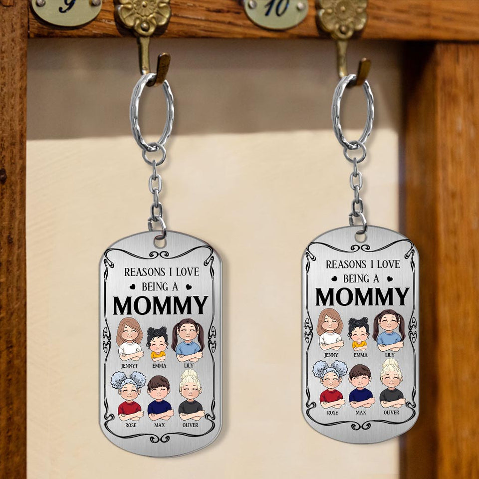 Resons I Love Being A Poppy - Gift for grandpa, grandma, mom, dad, uncle, aunt, brother, sister - Personalized Stainless Steel Keychain