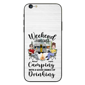 Weekend Forecast - Personalized Camping Clear Phone Case