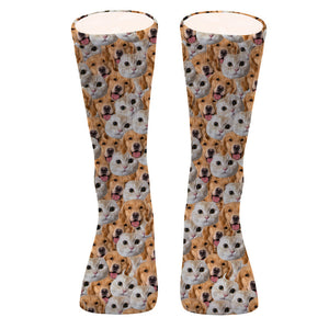 Customizable Printed Face Socks - Personalized Dog Socks